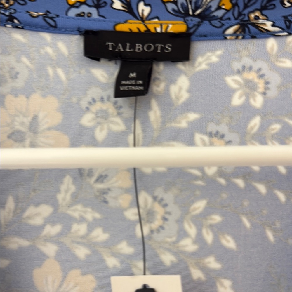 Talbots Blue and Yellow Floral Long Sleeve Dress - Picture 2 of 2